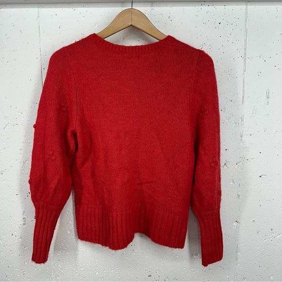 GAP Women’s size Small Heather Red Bubble Cluster Puff Sleeve Sweater - Picture 5 of 11